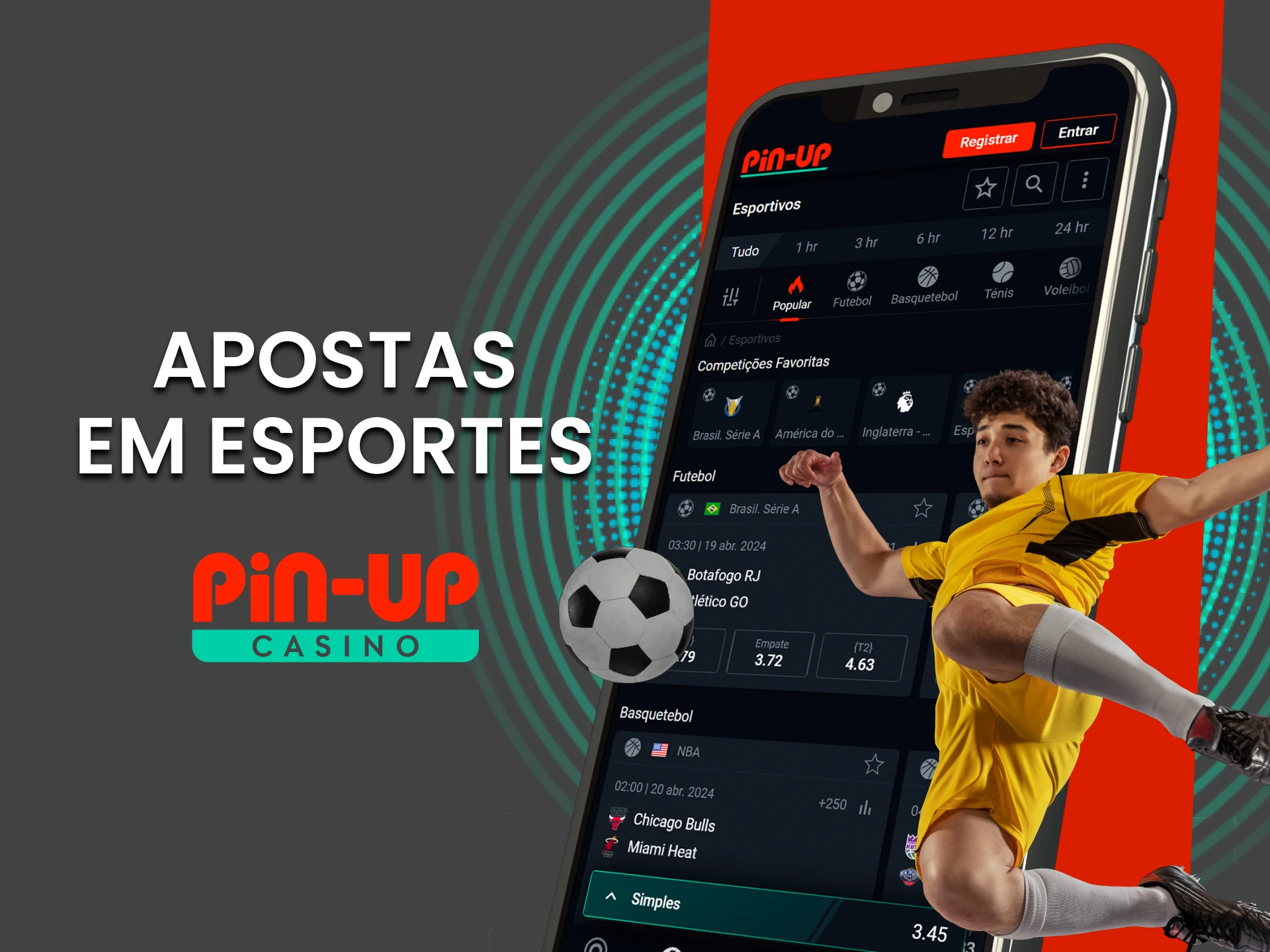 Faça apostas em esportes diretamente no app Pin Up.