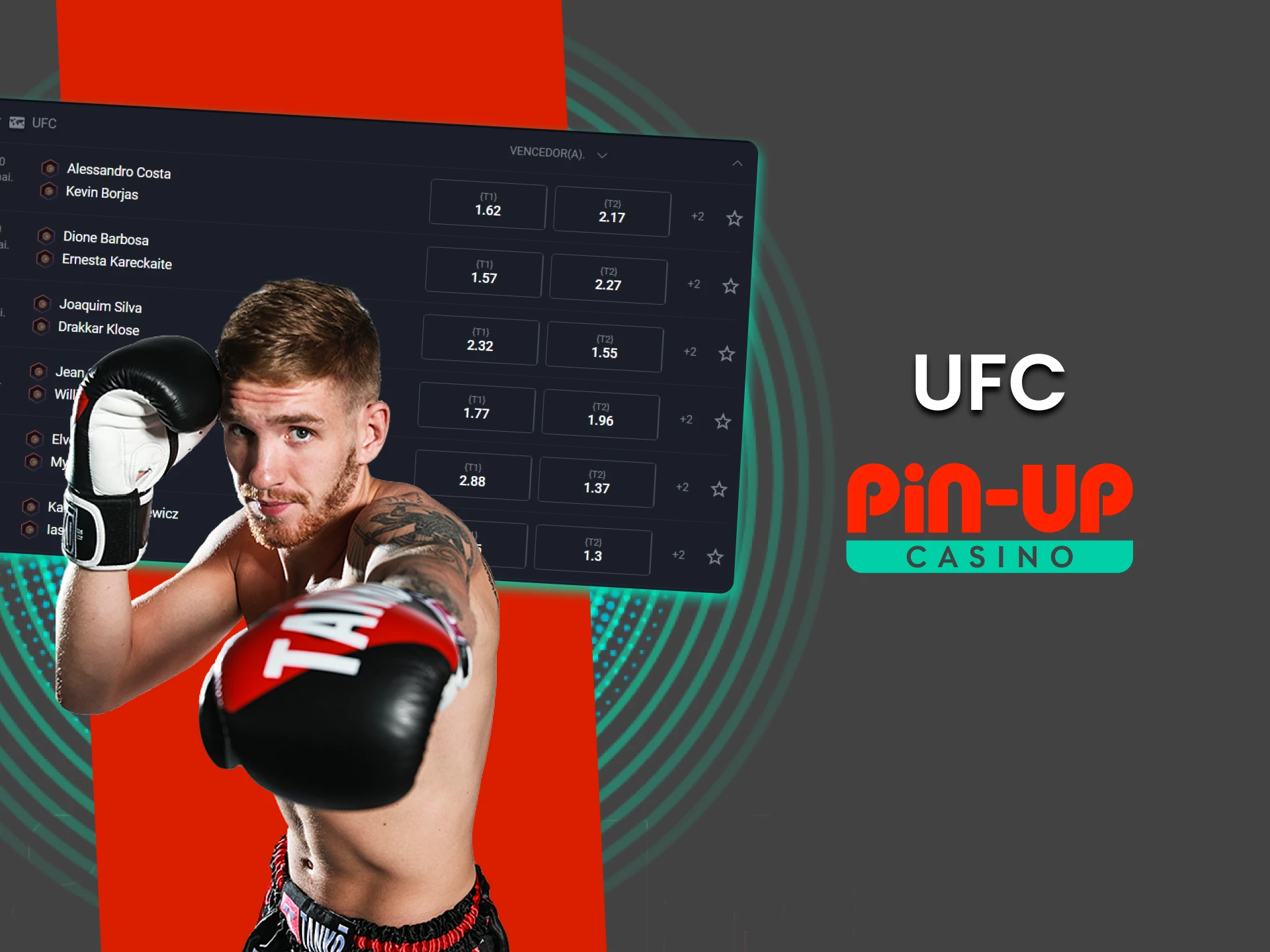 Para apostas esportivas do Pin Up, escolha UFC.